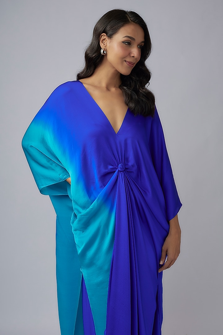 Blue Silk Crepe Ombre Co-Ord Set by Stephany at Pernia's Pop Up Shop