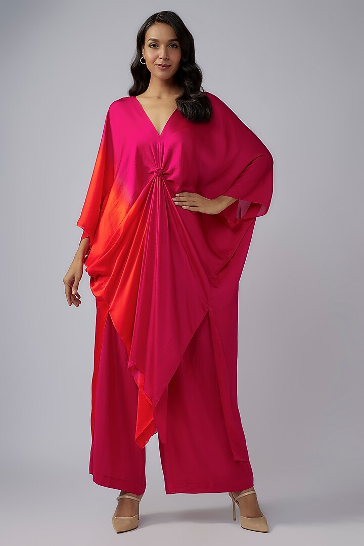 Pink Silk Crepe Ombre Co-Ord Set by Stephany at Pernia's Pop Up Shop