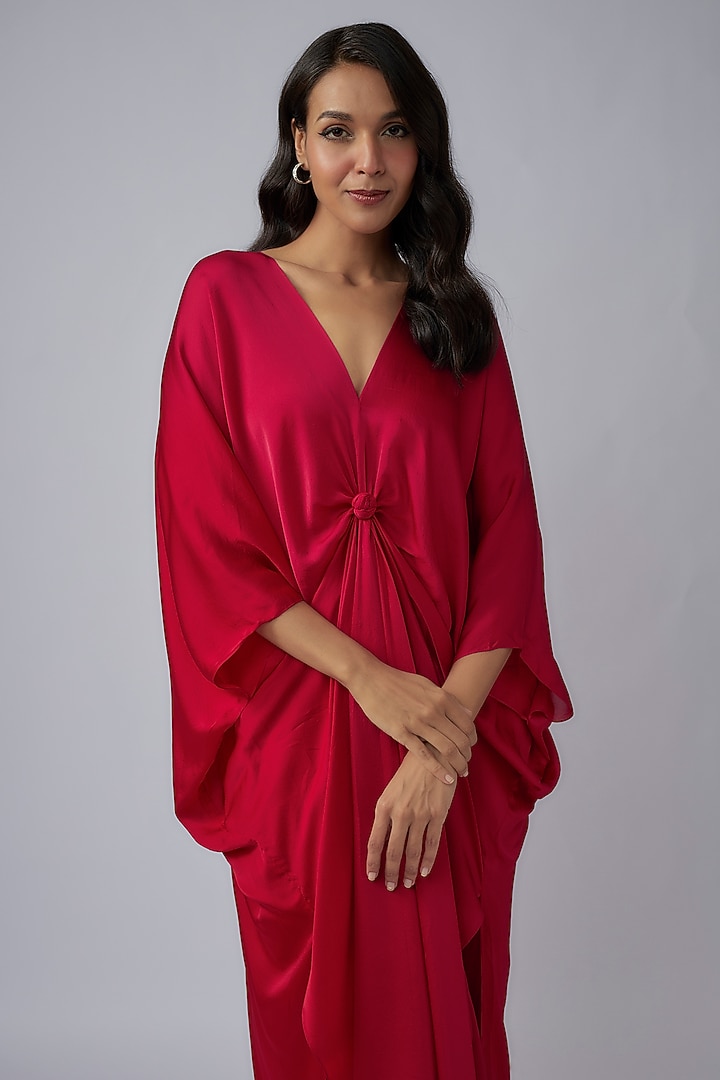Red Silk Crepe Ombre Co-Ord Set by Stephany at Pernia's Pop Up Shop