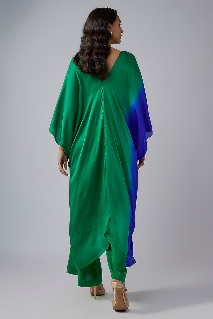 Green Silk Crepe Ombre Co-Ord Set by Stephany at Pernia's Pop Up Shop