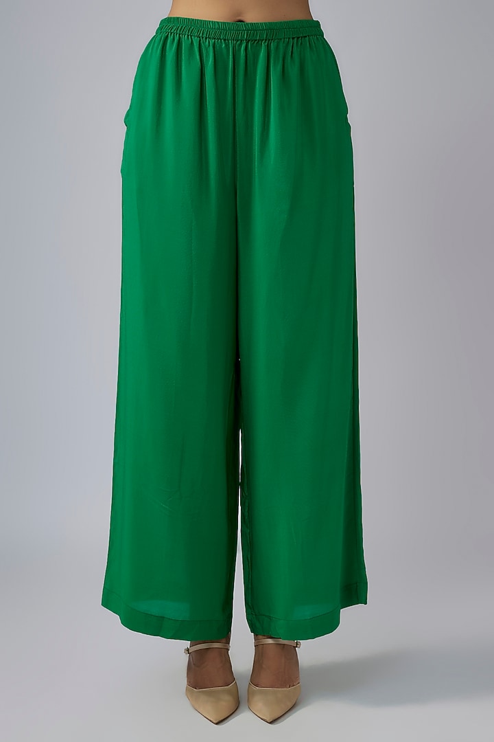Green Silk Crepe Ombre Co-Ord Set by Stephany at Pernia's Pop Up Shop