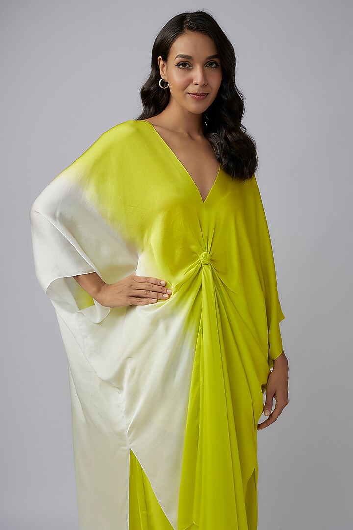 Green Silk Crepe Ombre Co-Ord Set by Stephany at Pernia's Pop Up Shop