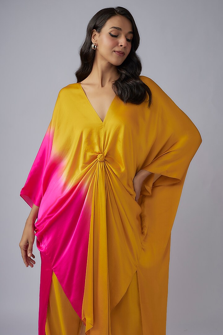 Gold Silk Crepe Ombre Co-Ord Set by Stephany at Pernia's Pop Up Shop