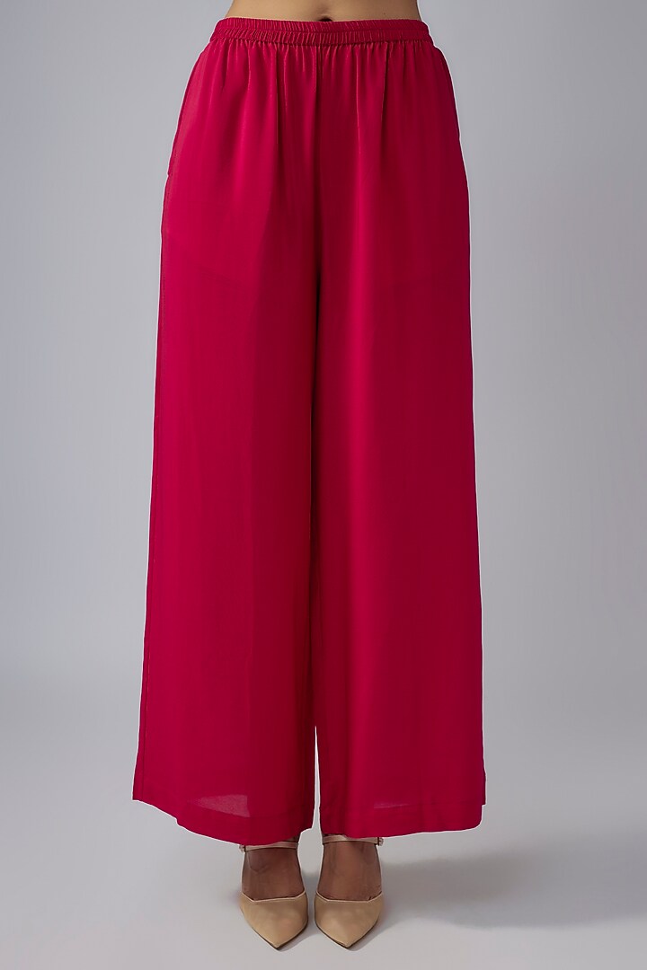 Red Silk Lycra Satin Ombre Kaftan Set by Stephany at Pernia's Pop Up Shop
