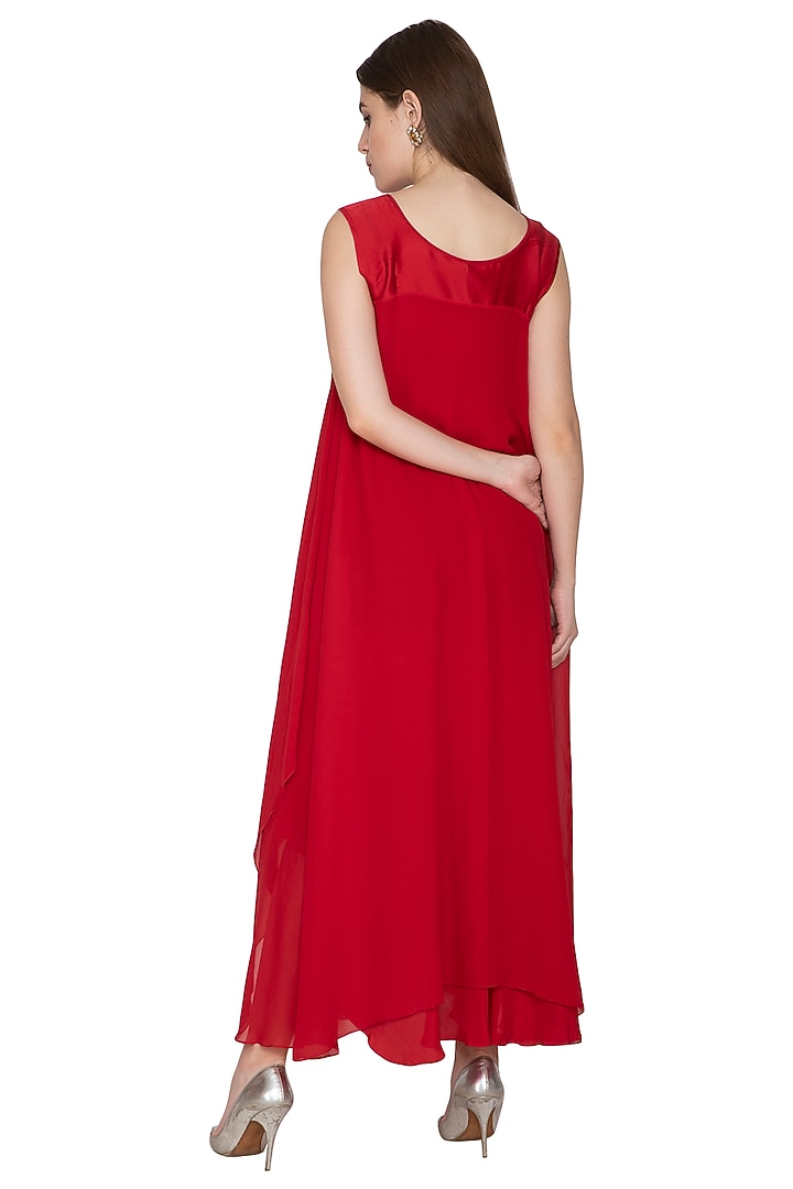 Red Sleeveless Cocktail Dress With Slip by Stephany at Pernia's Pop Up Shop