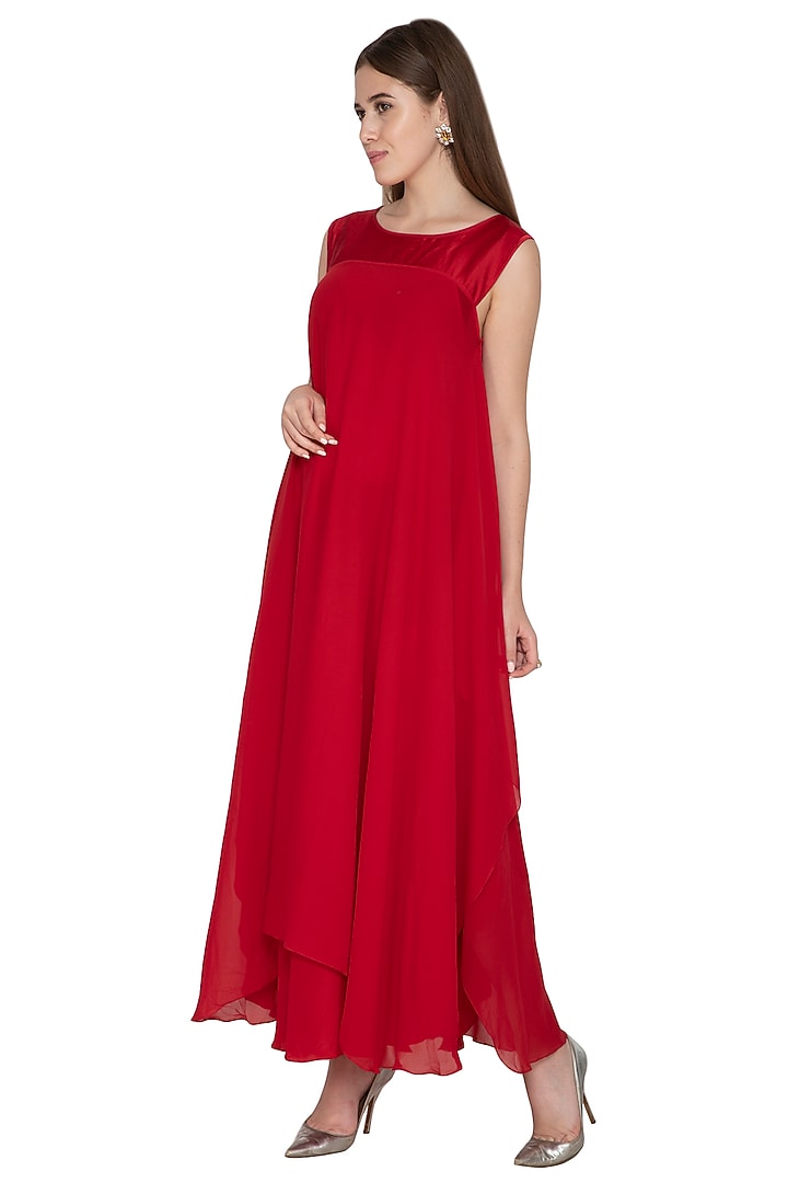 Red Sleeveless Cocktail Dress With Slip by Stephany at Pernia's Pop Up Shop