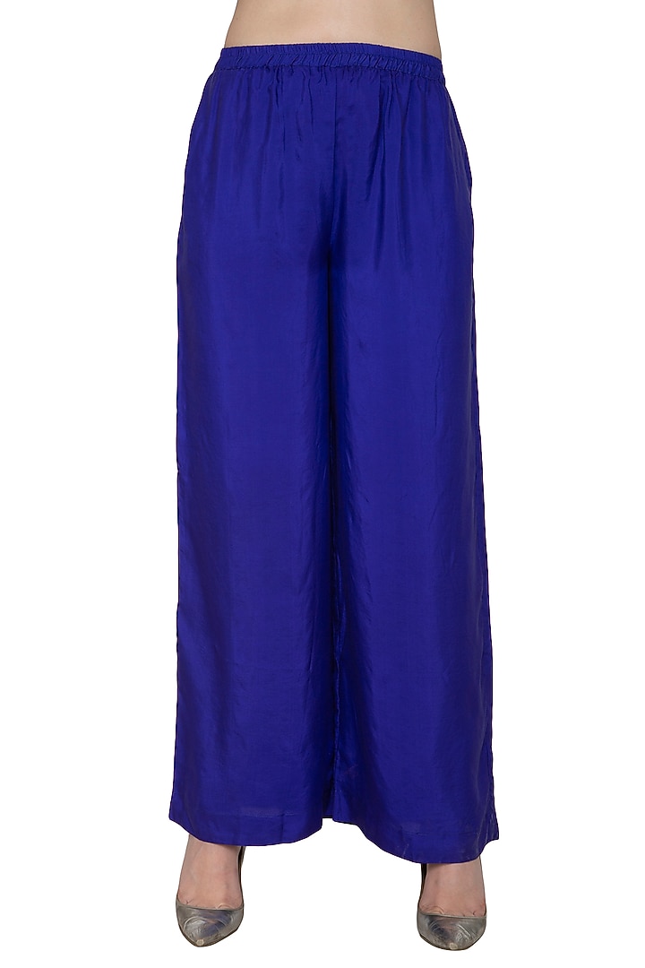 Purple Draped One Shoulder Cocktail Dress With Trousers by Stephany at Pernia's Pop Up Shop