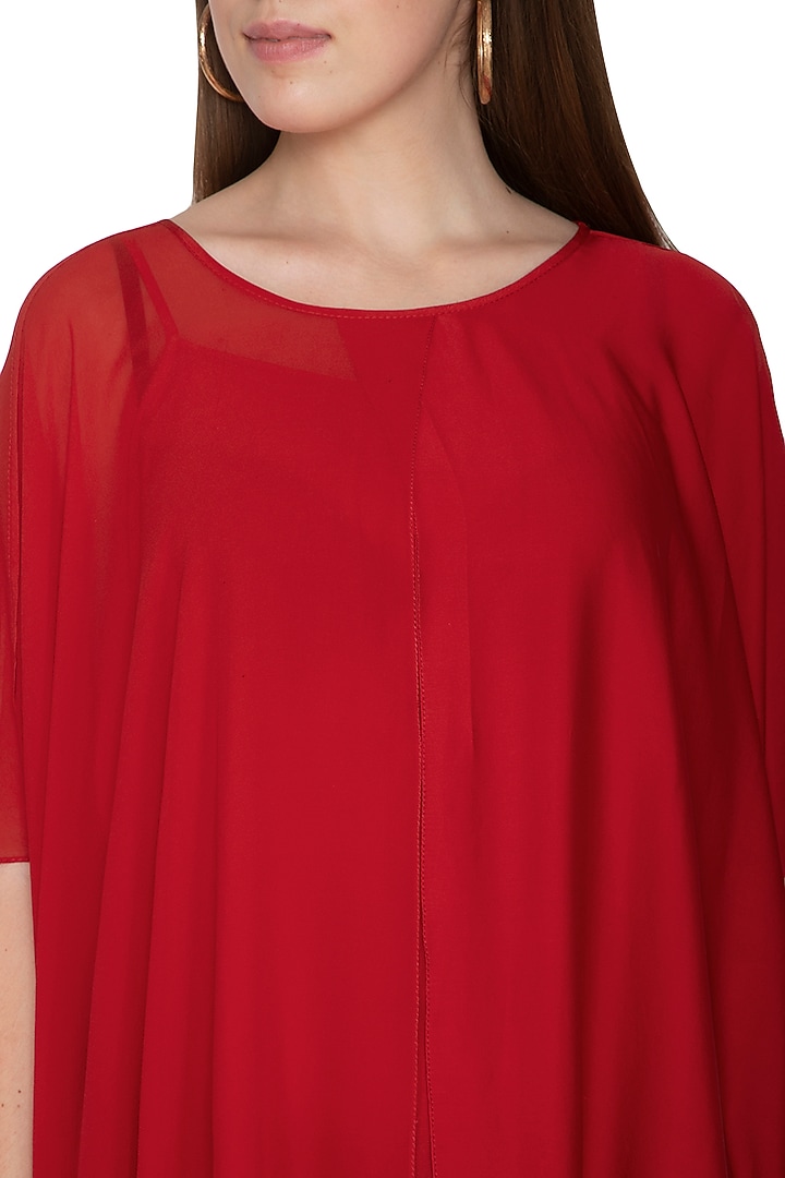 Red Midi Vacation Dress With Slip by Stephany at Pernia's Pop Up Shop