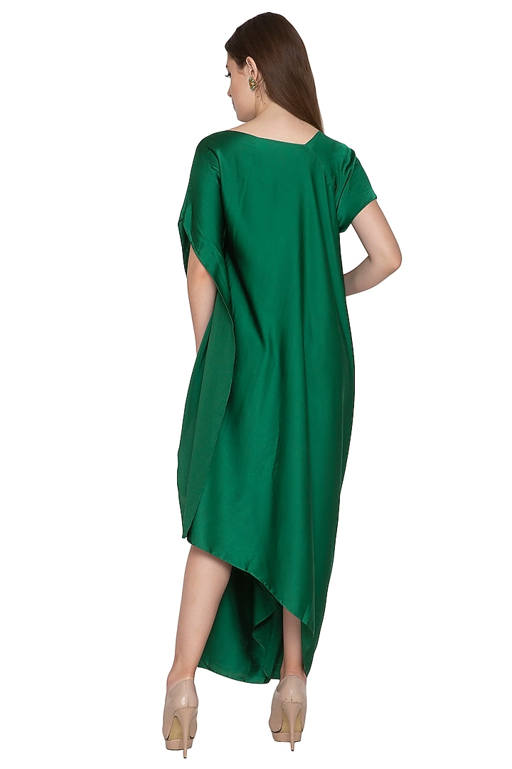 Emerald Green Draped Vacation Dress by Stephany at Pernia's Pop Up Shop