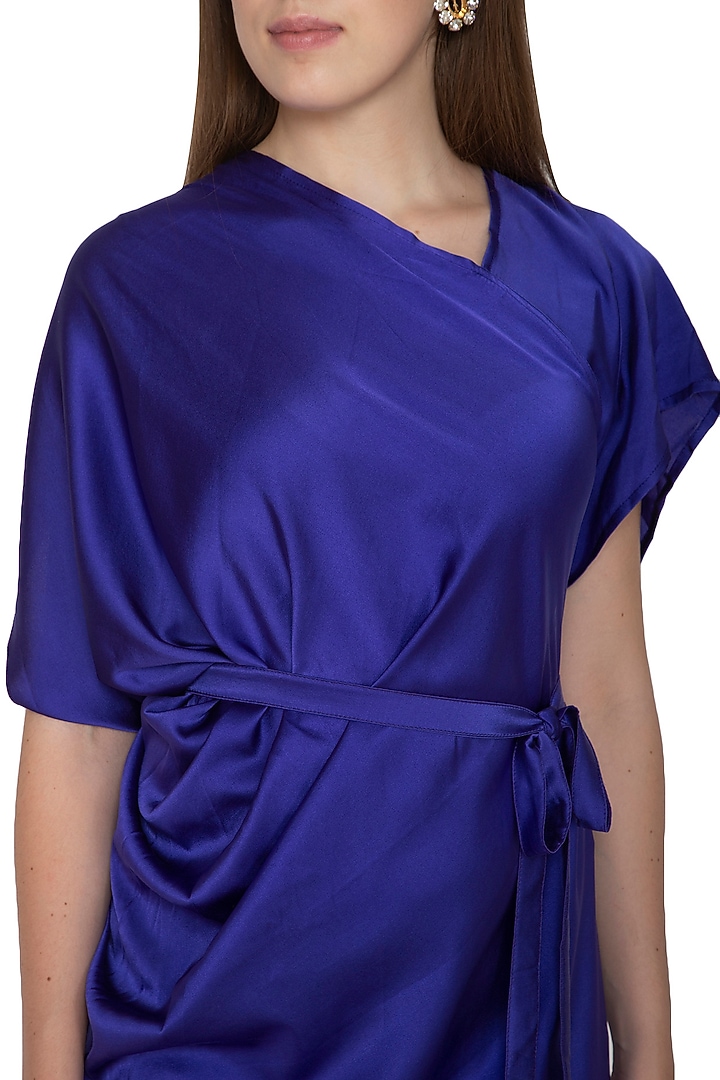 Purple Two Way One Shoulder Vacation Dress With Belt by Stephany at Pernia's Pop Up Shop