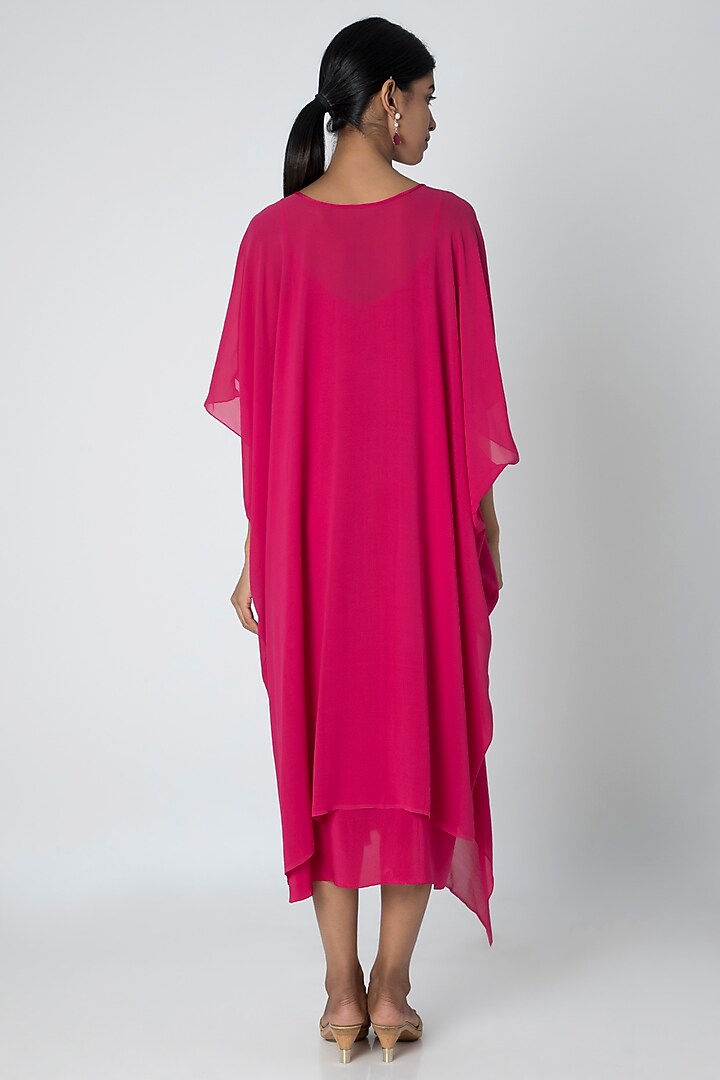 Fuchsia Midi Vacation Dress With Slip by Stephany at Pernia's Pop Up Shop