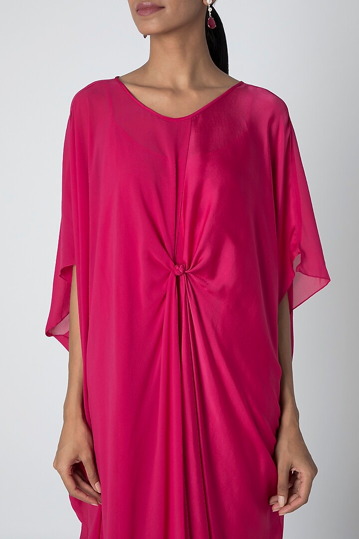 Fuchsia Midi Vacation Dress With Slip by Stephany at Pernia's Pop Up Shop
