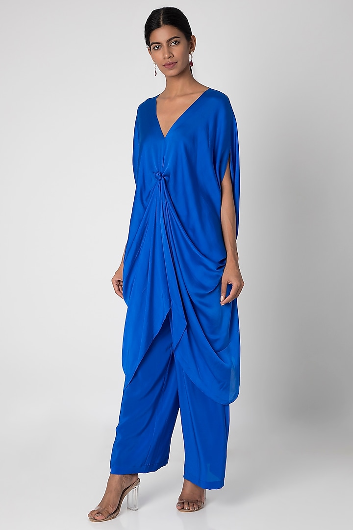 Cobalt Blue Tunic With Trousers by Stephany