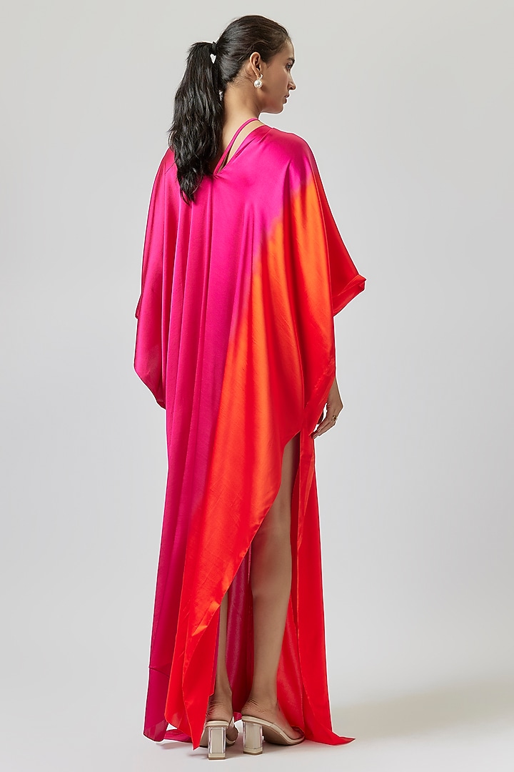 Pink Silk Lycra Satin Kaftan Tunic by Stephany at Pernia's Pop Up Shop