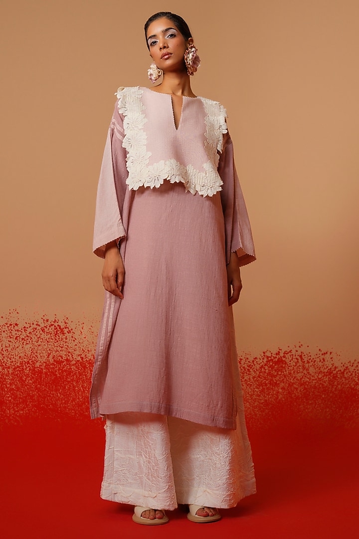 Ivory Mysore Silk Trousers by STOIQUE at Pernia's Pop Up Shop
