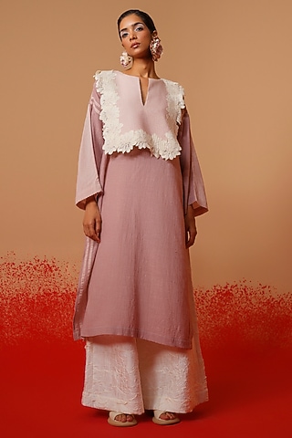 Ivory Mysore Silk Trousers by STOIQUE