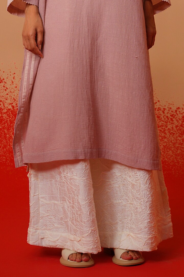 Ivory Mysore Silk Trousers by STOIQUE at Pernia's Pop Up Shop