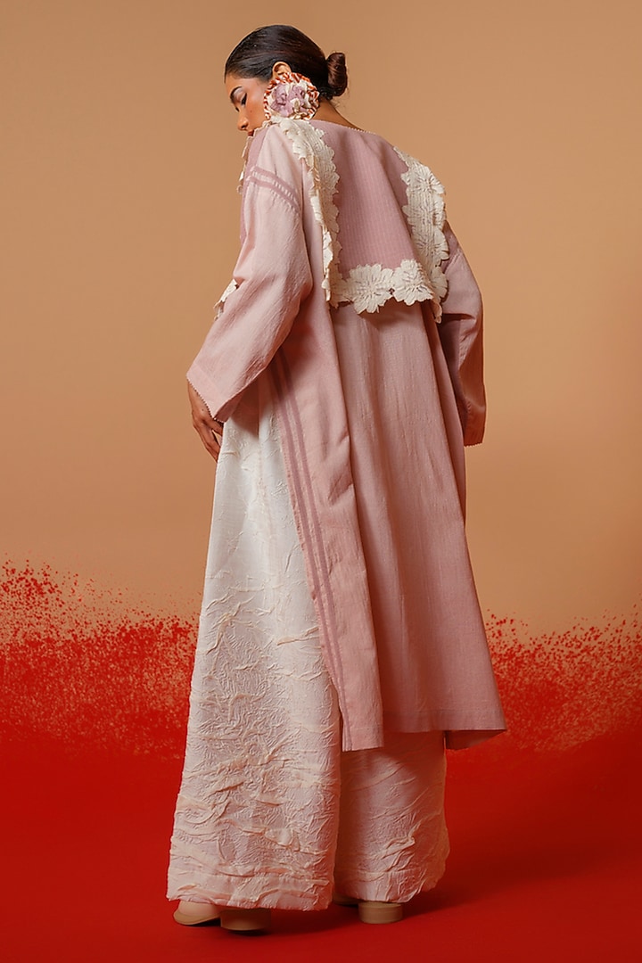 Ivory Mysore Silk Trousers by STOIQUE at Pernia's Pop Up Shop