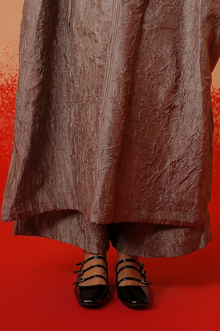 Grey Mysore Silk Trousers by STOIQUE at Pernia's Pop Up Shop