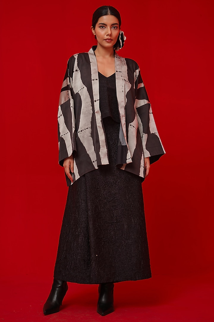 Black Hand Crushed Silk Sleeveless Top by STOIQUE at Pernia's Pop Up Shop