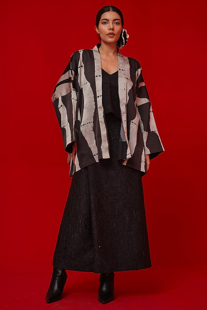 Black Hand Crushed Silk Sleeveless Top by STOIQUE at Pernia's Pop Up Shop