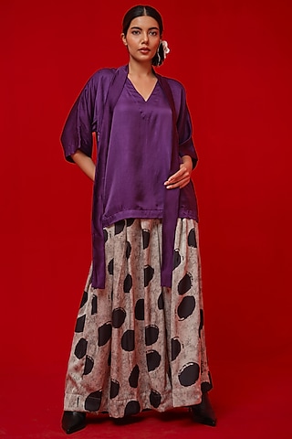 Aubergine Satin Top by STOIQUE