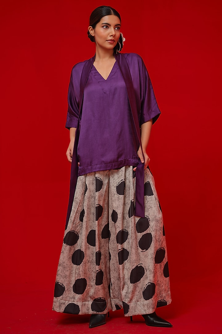 Aubergine Satin Top by STOIQUE at Pernia's Pop Up Shop