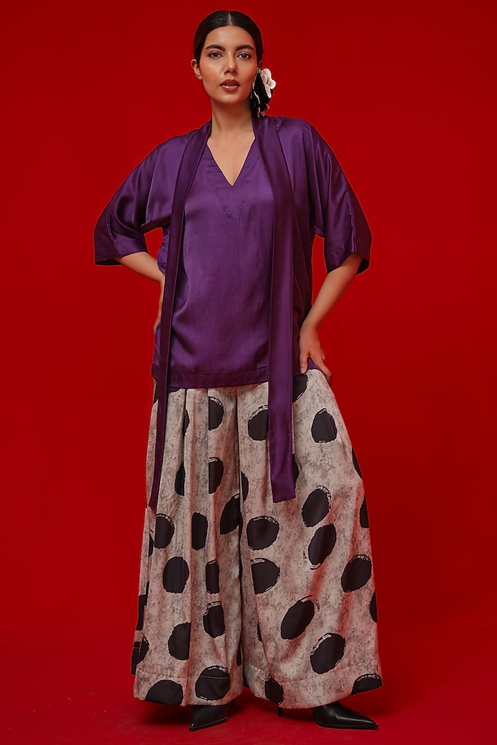 Aubergine Satin Top by STOIQUE at Pernia's Pop Up Shop