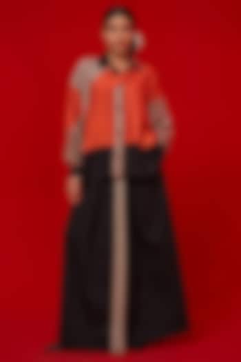 Black Silk Pleated Skirt by STOIQUE at Pernia's Pop Up Shop