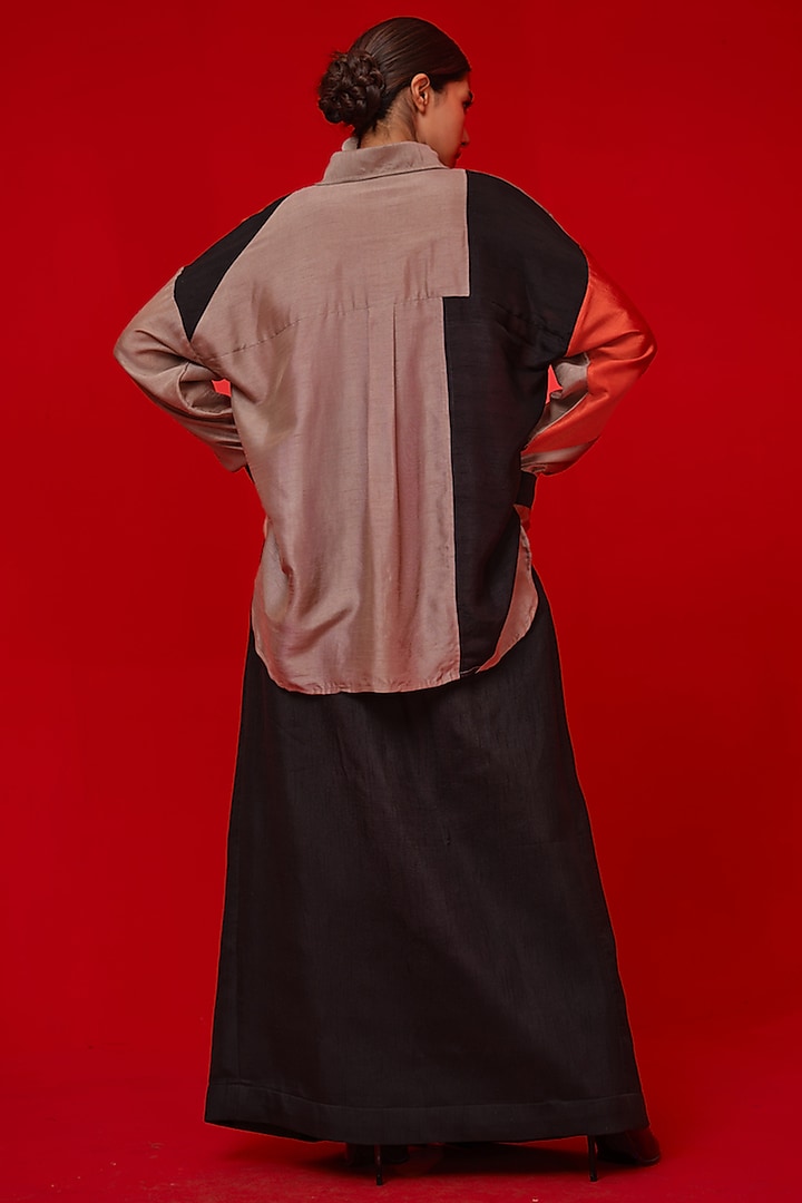 Black Silk Pleated Skirt by STOIQUE at Pernia's Pop Up Shop