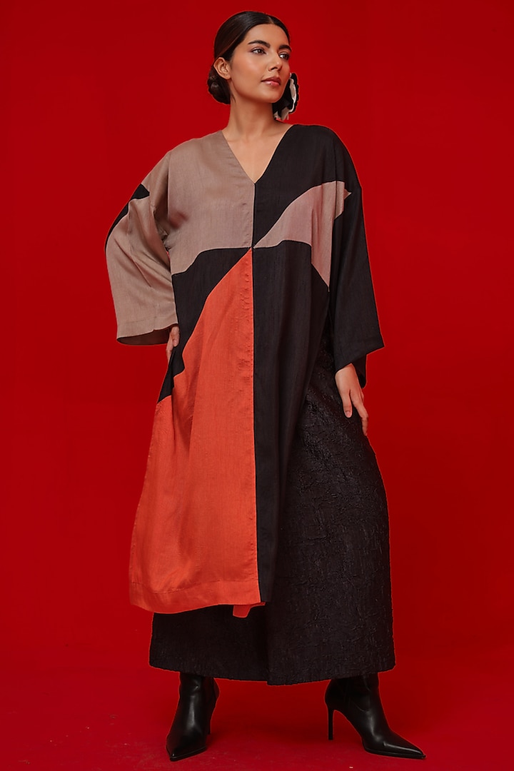 Multi-Colored Soft Silk Patch Work Tunic by STOIQUE at Pernia's Pop Up Shop