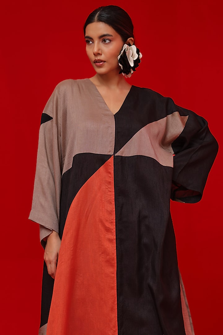 Multi-Colored Soft Silk Patch Work Tunic by STOIQUE at Pernia's Pop Up Shop
