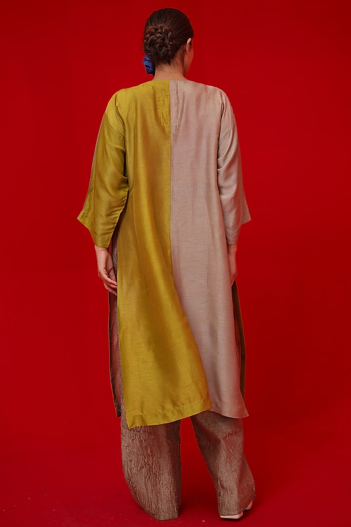 Leaf Green & Grey Tunic Color-Blocked Tunic by STOIQUE at Pernia's Pop Up Shop