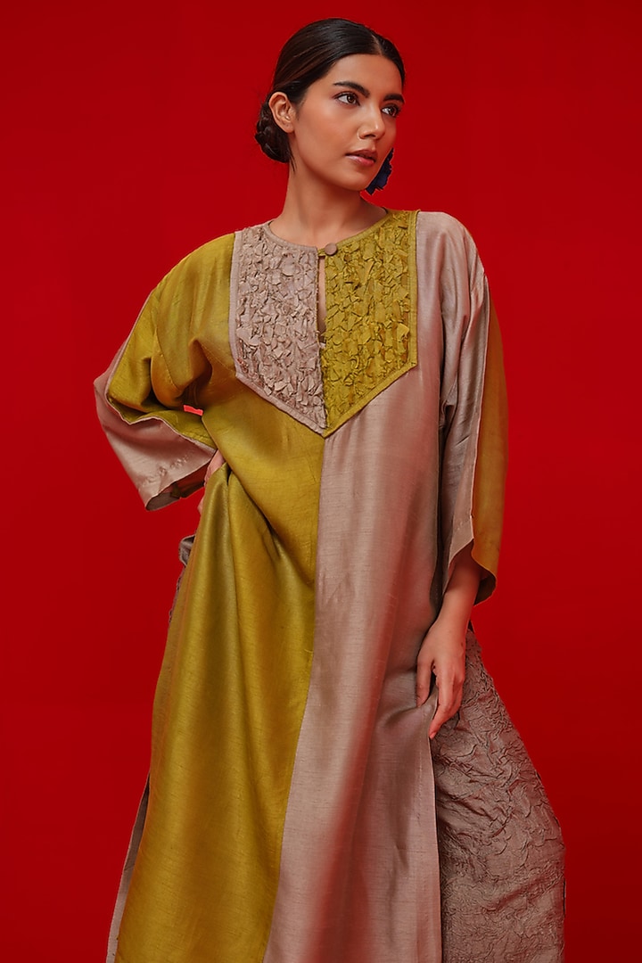 Leaf Green & Grey Tunic Color-Blocked Tunic by STOIQUE at Pernia's Pop Up Shop