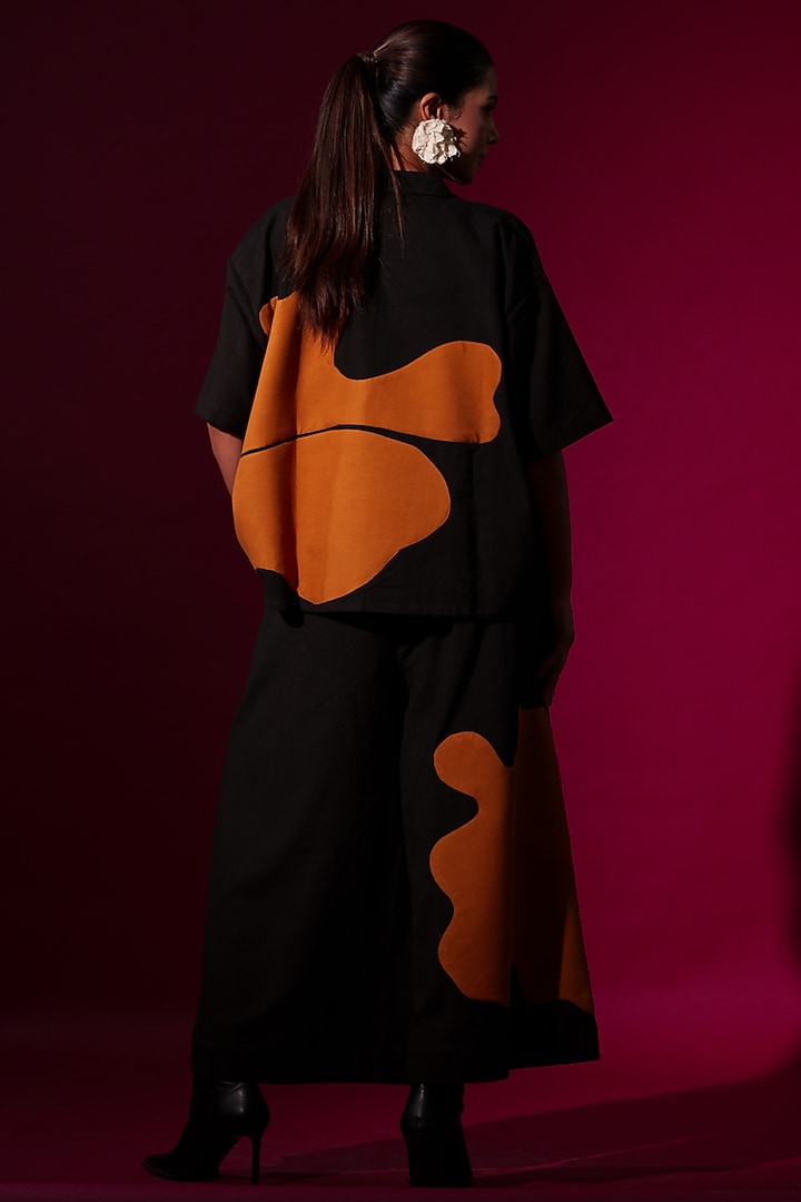 Black Cotton Oversized Shirt by STOIQUE at Pernia's Pop Up Shop