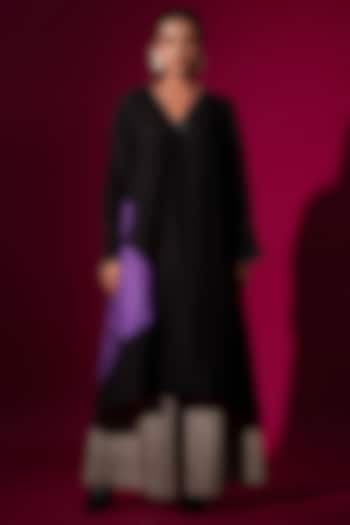 Black Mysore Silk Tunic by STOIQUE at Pernia's Pop Up Shop
