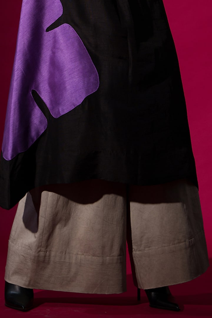 Grey Cotton Lycra Flared Trouser by STOIQUE at Pernia's Pop Up Shop