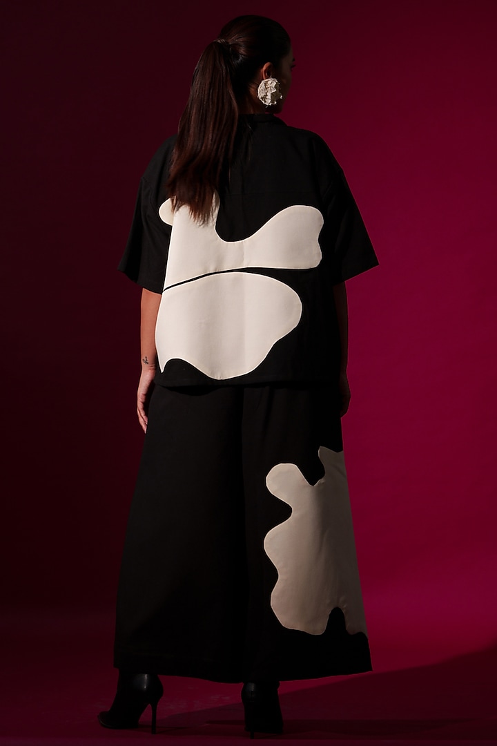 Black Cotton Oversized Shirt by STOIQUE at Pernia's Pop Up Shop