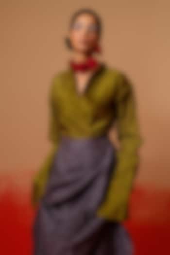 Moss Green Silk Tunic by STOIQUE at Pernia's Pop Up Shop