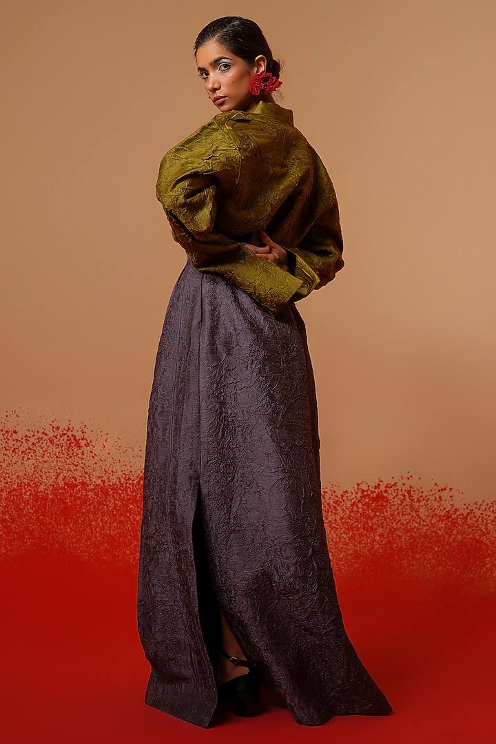 Moss Green Silk Tunic by STOIQUE at Pernia's Pop Up Shop