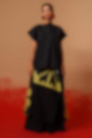 Black Cotton Matty Structured Top by STOIQUE at Pernia's Pop Up Shop