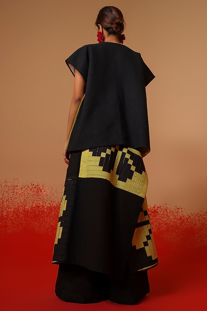 Black Cotton Matty Structured Top by STOIQUE at Pernia's Pop Up Shop