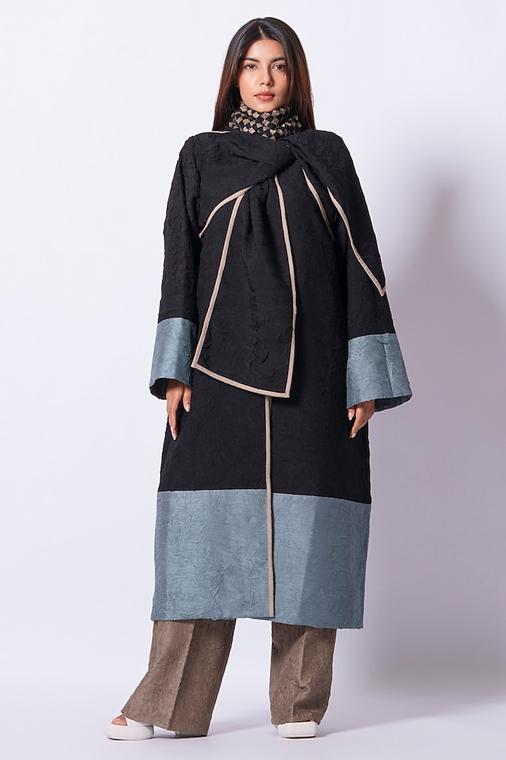 Grey Mysore Silk Trousers by STOIQUE at Pernia's Pop Up Shop