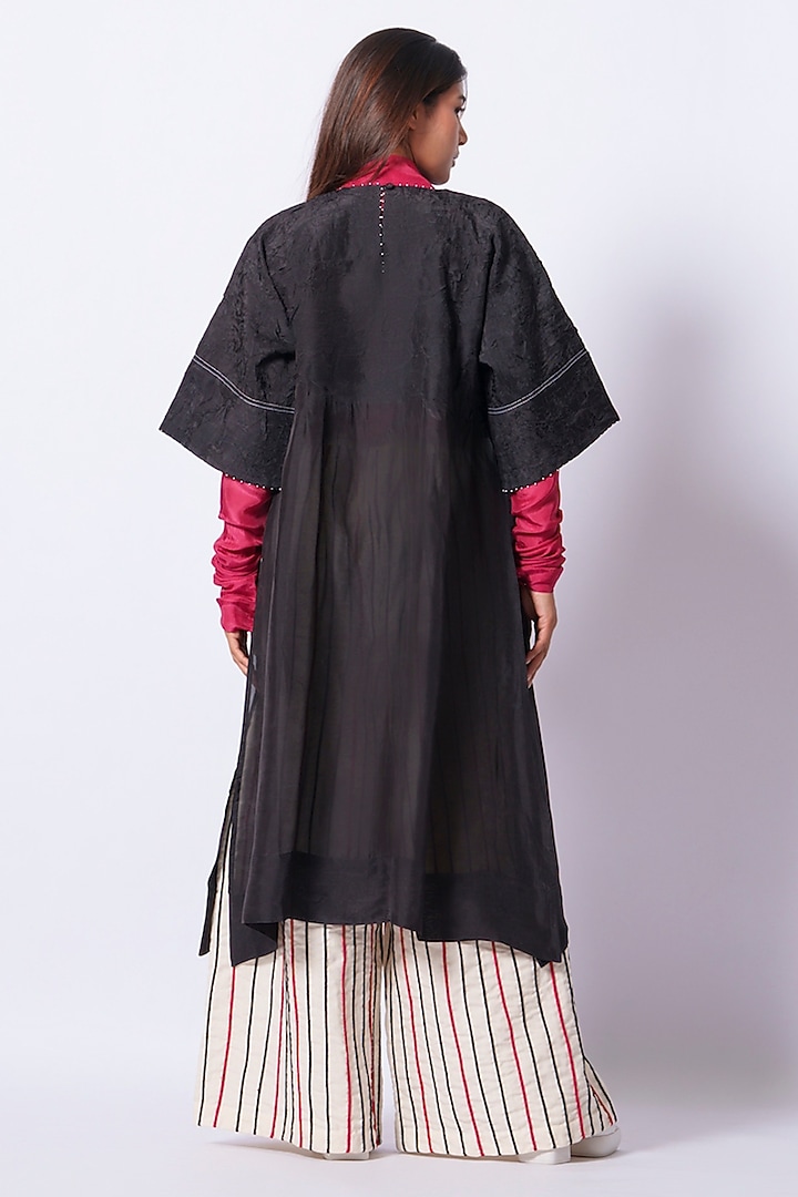 Red Upada Silk Fitted Top by STOIQUE at Pernia's Pop Up Shop