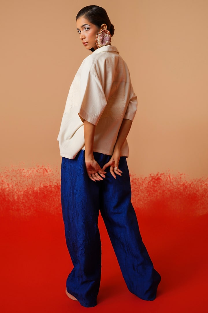 Natural-Colored Handwoven Cotton Top by STOIQUE at Pernia's Pop Up Shop