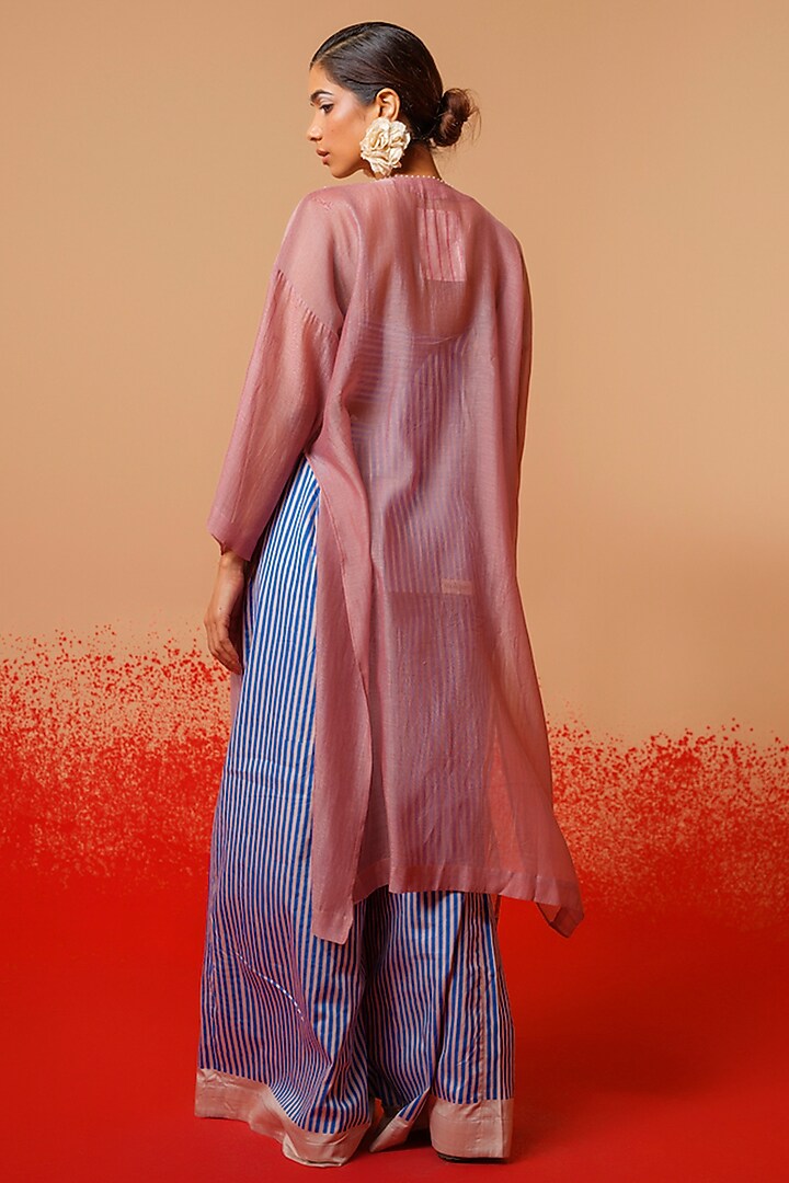 Pink & Ivory Cotton Chanderi Tunic by STOIQUE at Pernia's Pop Up Shop