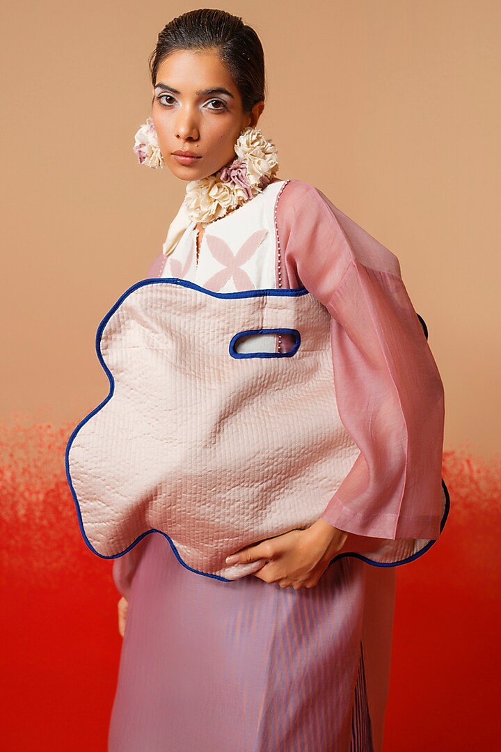 Pink & Ivory Cotton Chanderi Tunic by STOIQUE at Pernia's Pop Up Shop