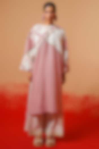 Rose Pink & Ivory Cotton Patchwork Tunic by STOIQUE at Pernia's Pop Up Shop