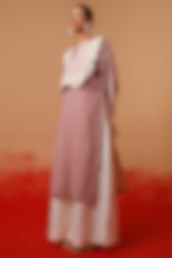 Pink & Ivory Crushed Cotton Overlay Tunic by STOIQUE at Pernia's Pop Up Shop