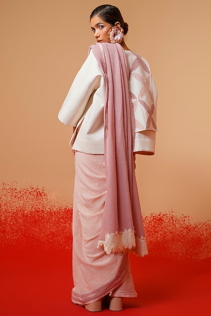 Ivory Handwoven Cotton Japanese-Style Top by STOIQUE at Pernia's Pop Up Shop